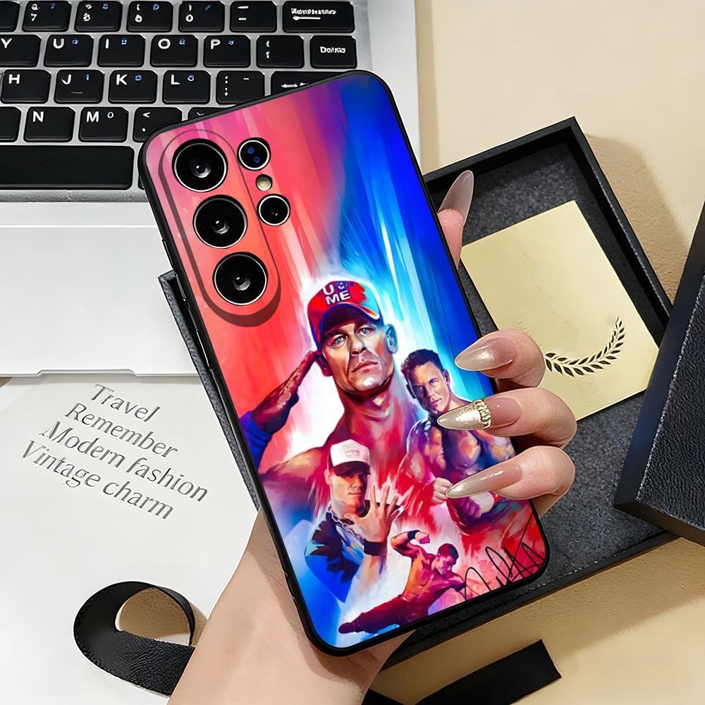 Чехол для телефона с изображением рестлера Джона Сины Для Samsung S26 S25 S24 FE S23 S22 S21 Plus S20 Ultra Note20Ultra Черный Мягкий