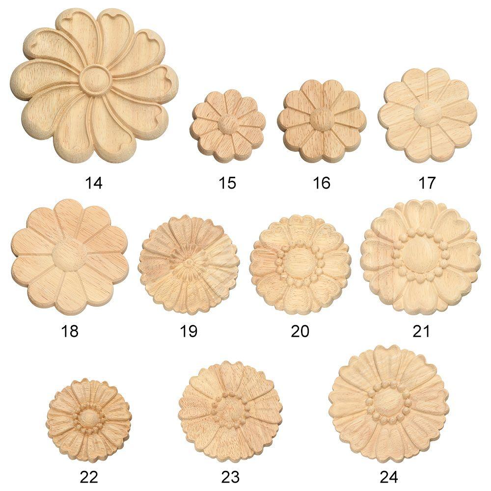 Украшение двери деревянные фигурки ремесла резьба по дереву декоративная деревянная резная угловая аппликация рамка