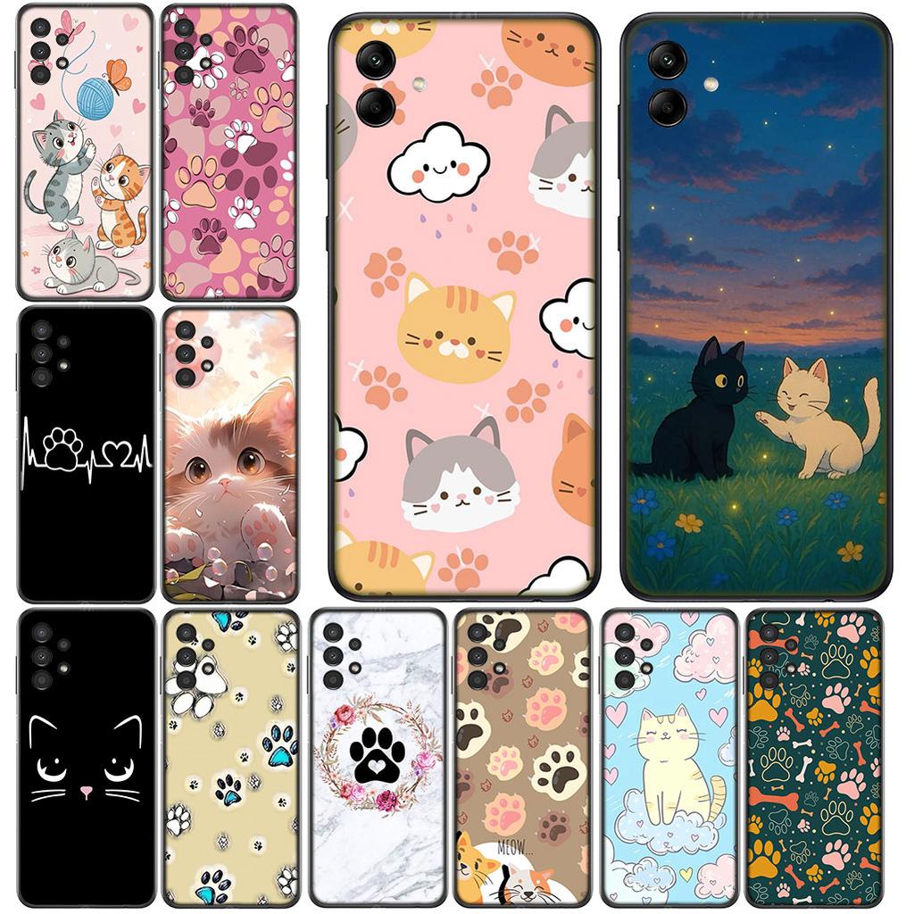 Protective Cover Kitten Cat Cartoon Dog Paw for OPPO A40 A80 A60 A38 A79 A15 A16 A17 A18 A58 A78 A57 A53 A40M 4G 5G Phone Case