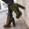 Fashion European and American Suede Short Boots 2024 Autumn and Winter New Waterproof Platform High Heel Style Short Boots Zapatos Mujer