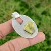 Octagon Natural Lemon Topaz Rough Sterling Silver Anniversary Pendant Jewelry