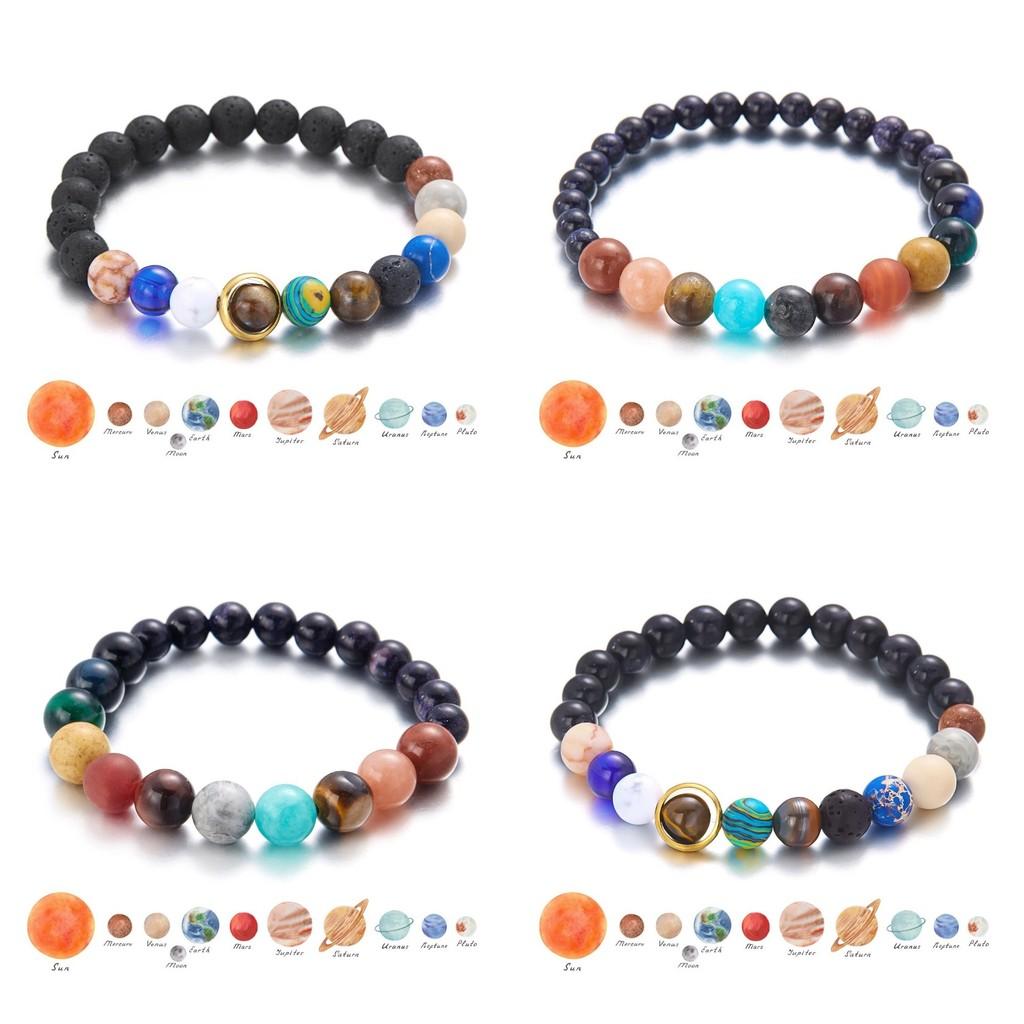 Stylish Natural Stone Celestial Hand Chain With Star And Planet Motifs For Daily Wear