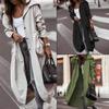 New Temperament Casual Large Lapel Collar Medium and Long Trench Coat