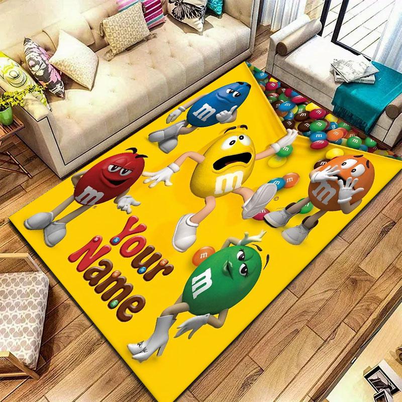 M&M's Custom Name Carpet Rug for Living Room Bedroom Home Sofa Decoration,Kids play Non-slip Floor Mat