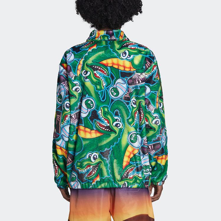 adidas Originals X Kerwin Frost с мультяшным принтом и воротником из искусственного меха, мужская куртка, зеленая H66306