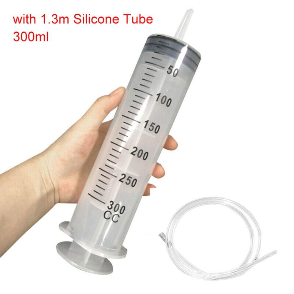 150ml-500ml Reusable Syringe Syringes Pump Measuring 1.3m Tube Feeding Ink Big Syringe Hydroponics Nutrient Large Capacity