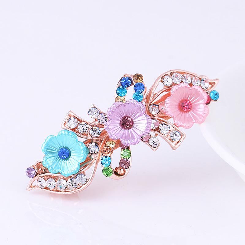 1 шт корейские женские стразы кристалл жемчуг пружинные заколки для волос модная заколка ADM