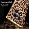 Чехол для Xiaomi Redmi Note 14 Pro 4G с леопардовым принтом, покрытый ПУ кожей, ПК+ТПУ, гальваническое покрытие, чехол для телефона