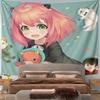 Anya Forger Hugging Chimera Plush Spy x Family Wall Tapestry Cute Anime Decor for Girls Bedroom Gift