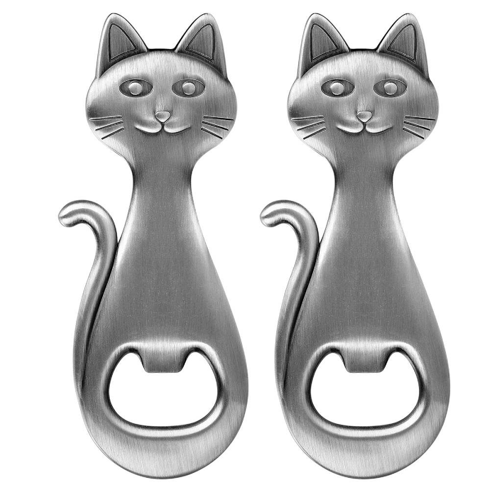 2 Pack Animal Bottle Opener Set Cute Fox Cat Raccoon Shaped Beer Opener Metal Bottle Opener for Home Bar Party Favor Gift