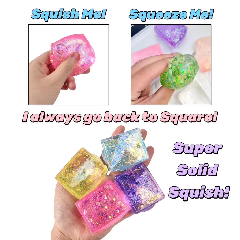 Ice Cube Maltose Stress Relief Toy Bouncy Feel Safe Material Freeze Effect Mini Size Portable for Office Study Reusable
