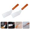 2 Pcs Pizza Spatula Griddle Non Stick Frying Pans Restaurant Cooking Food Steak Tool Portable