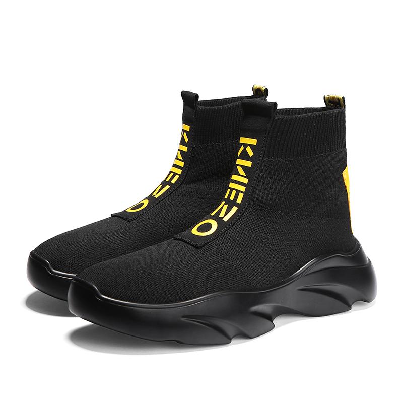 Мужская модная повседневная обувь, высокие мужские кроссовки, трендовые сетчатые бахилы, дышащие спортивные кроссовки для бега, новые носки, обувь