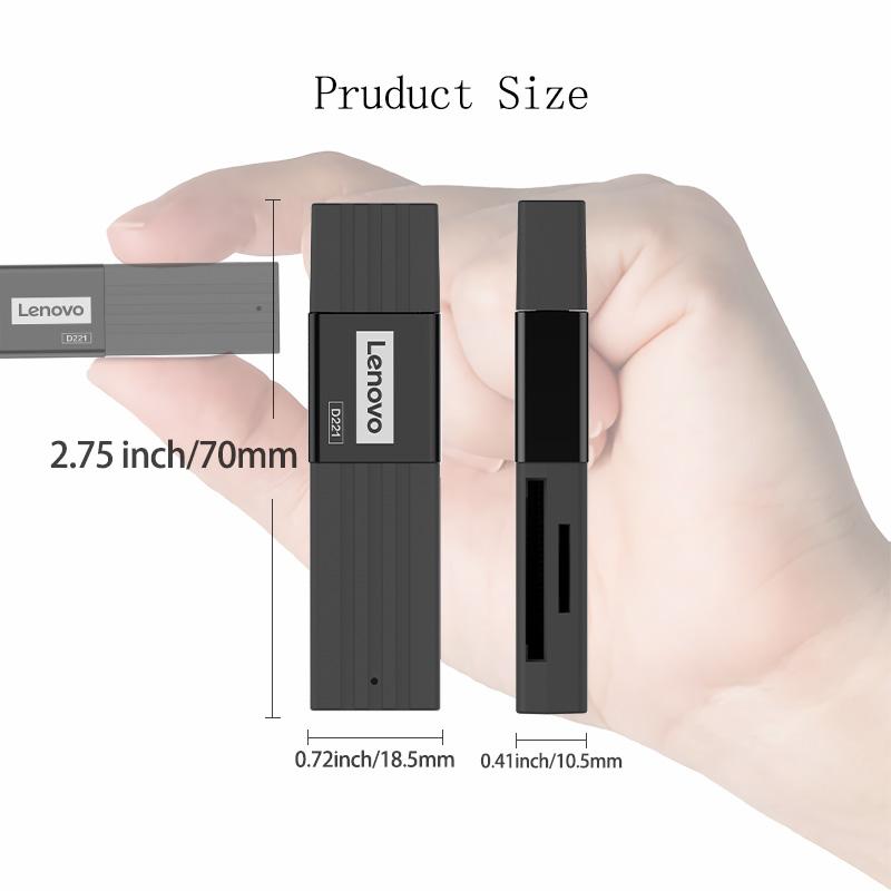 Кардридер Lenovo USB 3.0/usb2.0 адаптер для карт памяти поддерживает SD/TF D231