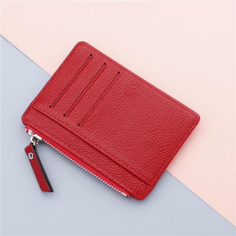 Wallet Mini PU Leather Card Holders Credit Cards Slots Purse Men Women Zipper Coin Pocket Short Wallet