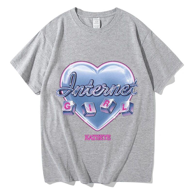Summer Fashion Y2k Tops KATSEYE INTERNET GIRL Tour 2026 Tshirt Oneck Tshirts Casual Loose Streetwear Print Fashion Tops Unisex