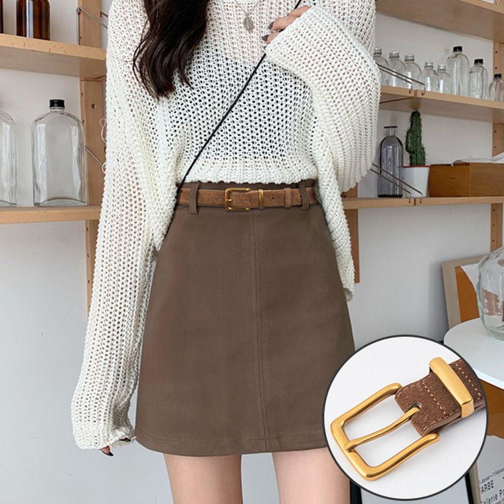 Casual Frosted Cowhide Belt Luxury Design Business Waist Strap Retro Trouser Dress Belts Gifts