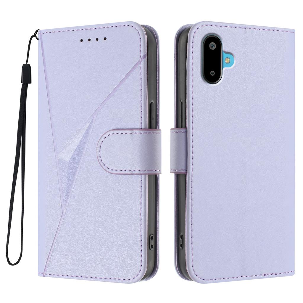 For Samsung Galaxy M16 5G/Galaxy F16 5G Case Triangle Imprint Leather Phone Cover with Lanyard