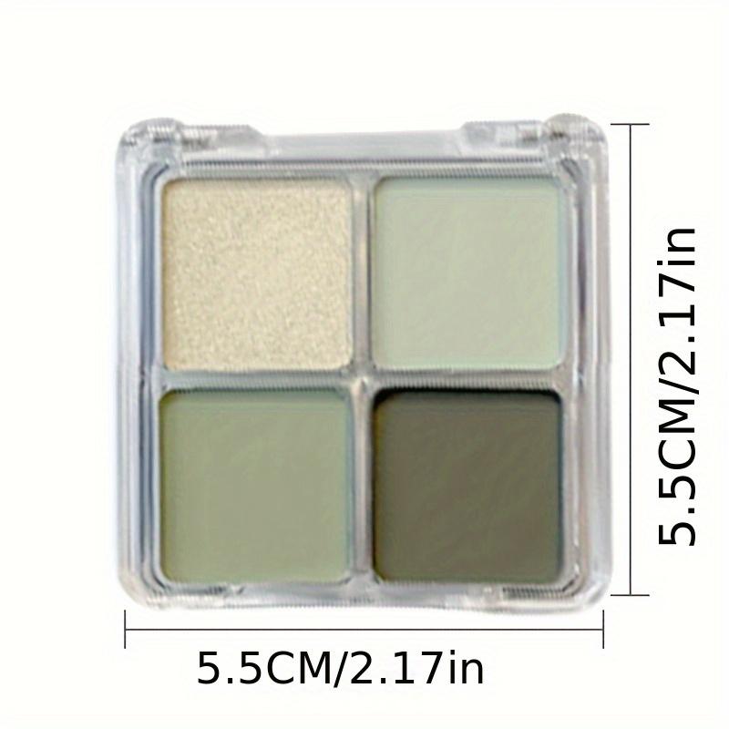 Палетка водостойких и потостойких теней для век Aqua Green Tulle - 4 оттенка матовых и с блестками зеленых тонов для гламурного праздничного макияжа