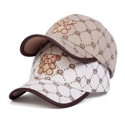Детская модная бейсбольная кепка с вышивкой в виде медведя для мальчиков и девочек, симпатичные шапки для походов на открытом воздухе, кепки с защитой от ультрафиолета