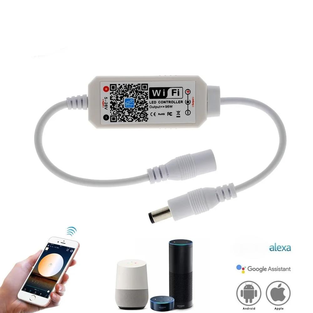 DC 12V-24V LED контроллер с дистанционным управлением мини беспроводное приложение WiFi контроллер для 2835 5050 одноцветная светодиодная лента