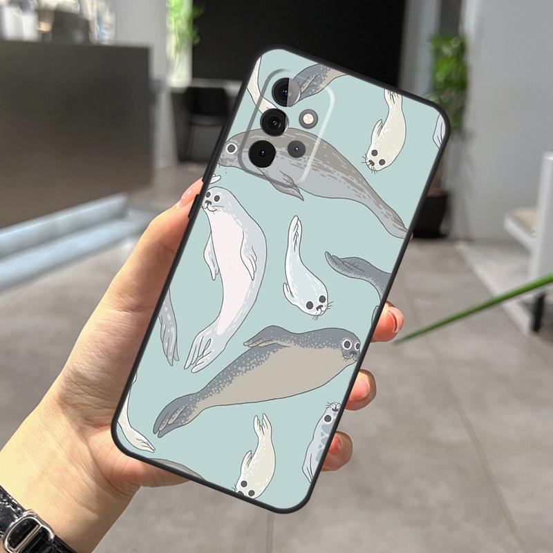 Чехол для детских тюленей для Samsung Galaxy A56 A36 A26 A16 A06 A25 A54 A34 A14 A52 A32 A12 A13 A33 A53 A15 A35 A55