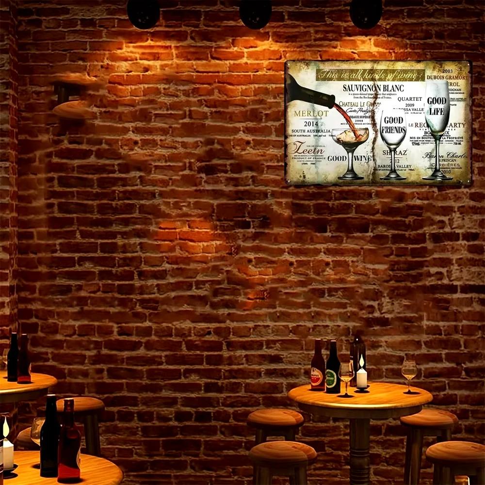 Retro Wine Metal Sign Plaque Vintage Whiskey Painting Perfect for Bar Restaurant Club Man Cave Wall Decor