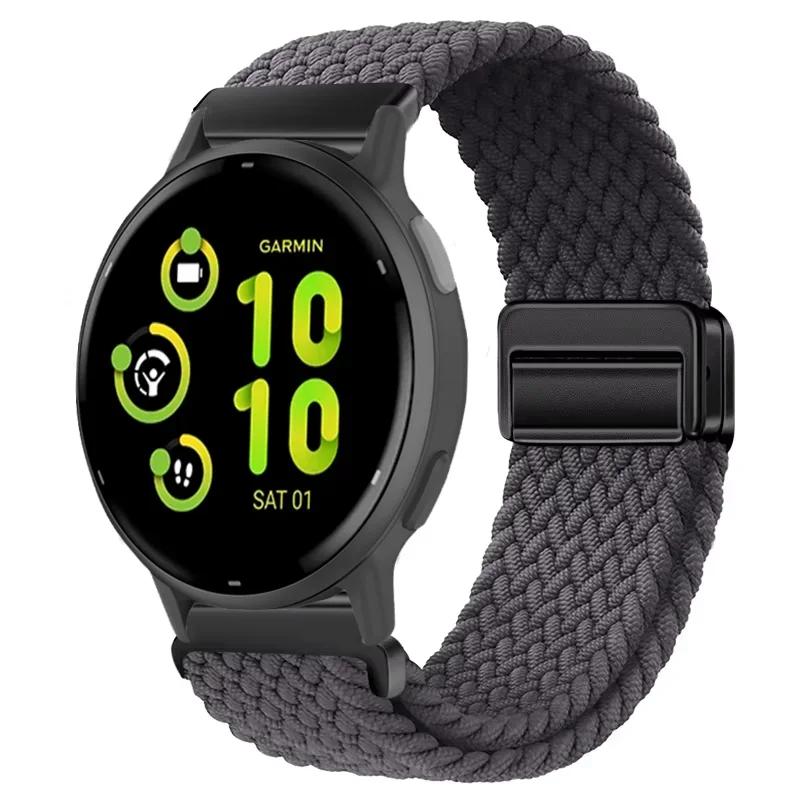 Нейлоновый ремешок 20/22 мм для Garmin Forerunner 55 165 970 570 965 955/Venu 4 45 мм Магнитный ремешок Garmin Vivoactive 5 6/Vivomove Trend