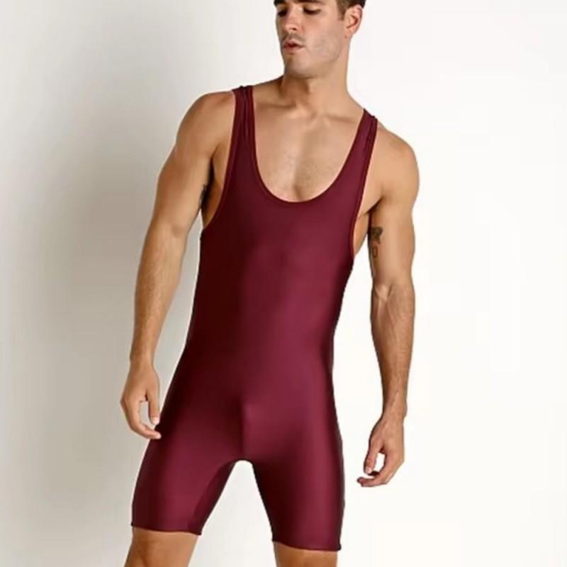 Mens Wrestling Singlet Compression Gym Workout Suit Quick Dry Running Athletic Wear Weightlifting Fitness Training Outfit