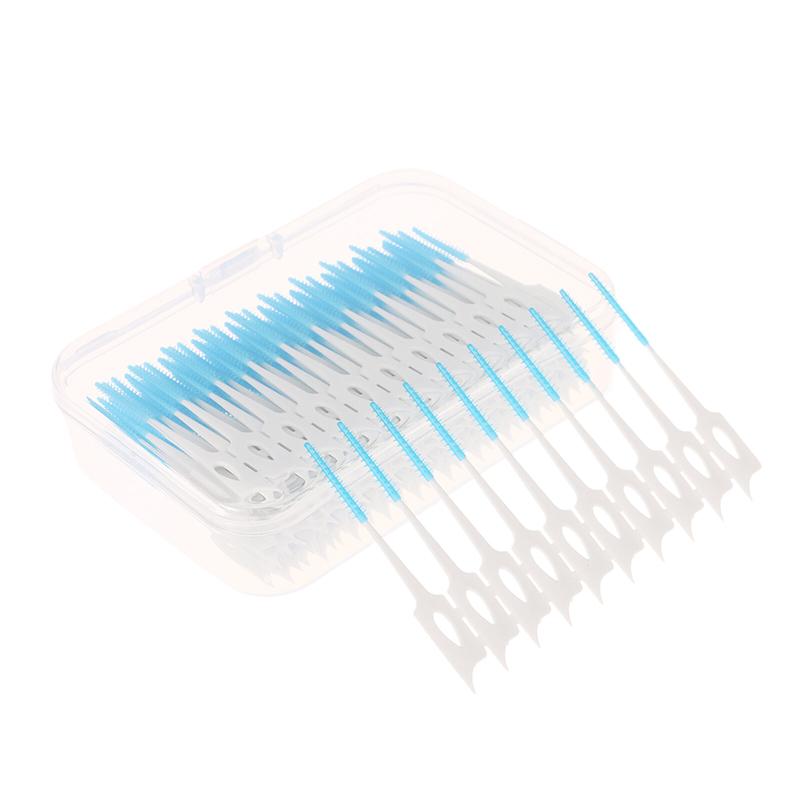 Межзубные силиконовые щетки 200 шт. Зубочистки для чистки зубов между зубами с нитью Инструменты для чистки полости рта