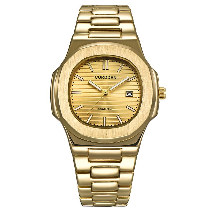 Genuine CURDDEN Big Brand Men Watches Fashion Alloy Band Date Diamond Date Quartz Wrist Watch Montre Homme Relogio Masculino