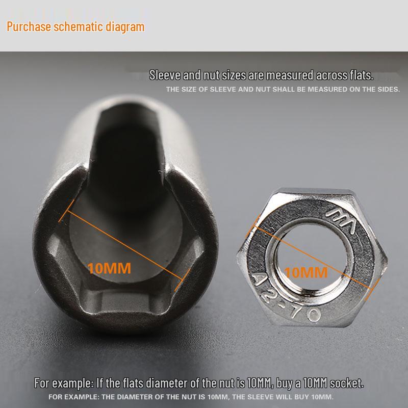 Electric 8-19mm Extended Deep Socket Pneumatic Wrench Hex Bit