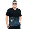 New Gradient Plus Fat Plus Size Men's T-shirt Short-sleeved Summer Fat Man Cool Half-sleeved V-neck T-shirt Pure Cotton