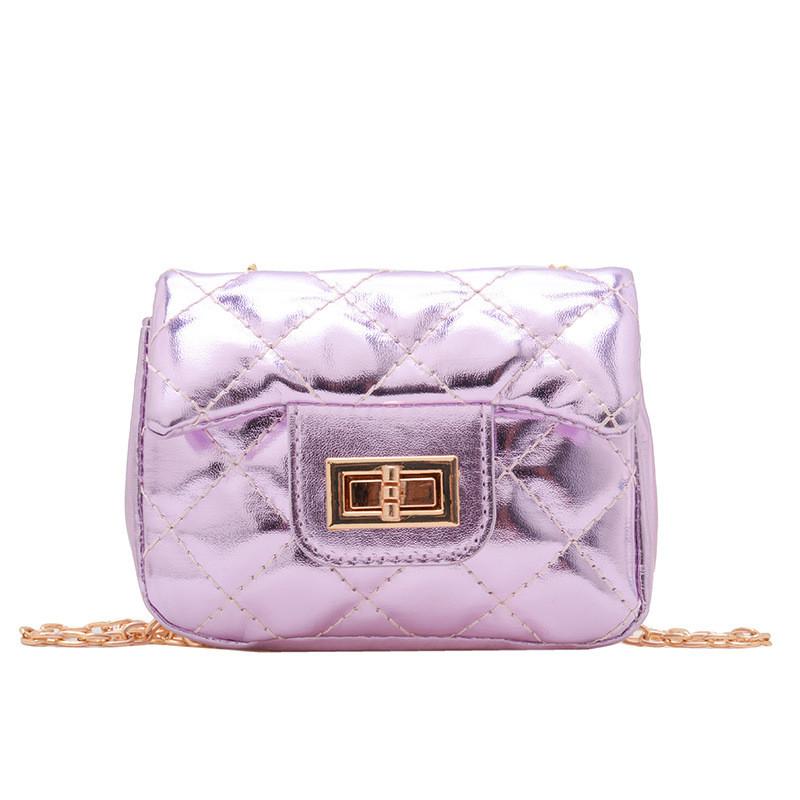 Children Fashion Pu Shoulder Bag With Embroidery And Quilted Design For Girls
