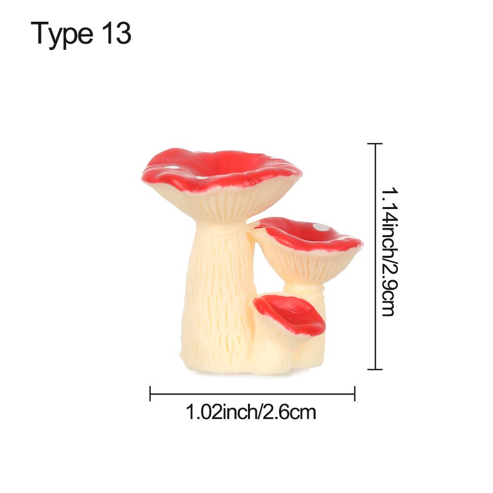 Bonsai Ornament Mushroom Figurines Miniature Mushroom House Gnome Terrarium Micro Landscape