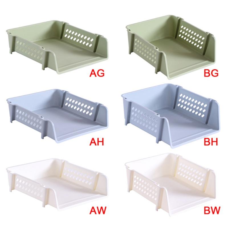 Plastic Rack Document Tray Office File Shelf Stackable Layered A4 Paper File Organizer Desk File Box for Home Storage Racks