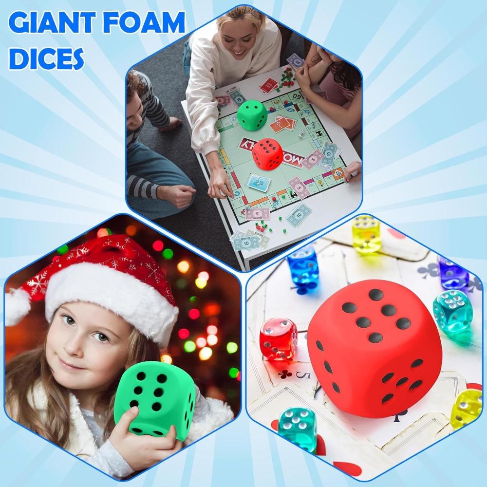 Squishy Foam Dice Stress Balls Soft Jumbo Dice Educational Learning Squeeze Anxiety Relieve Toy Gifts for Adults Kids Board Game