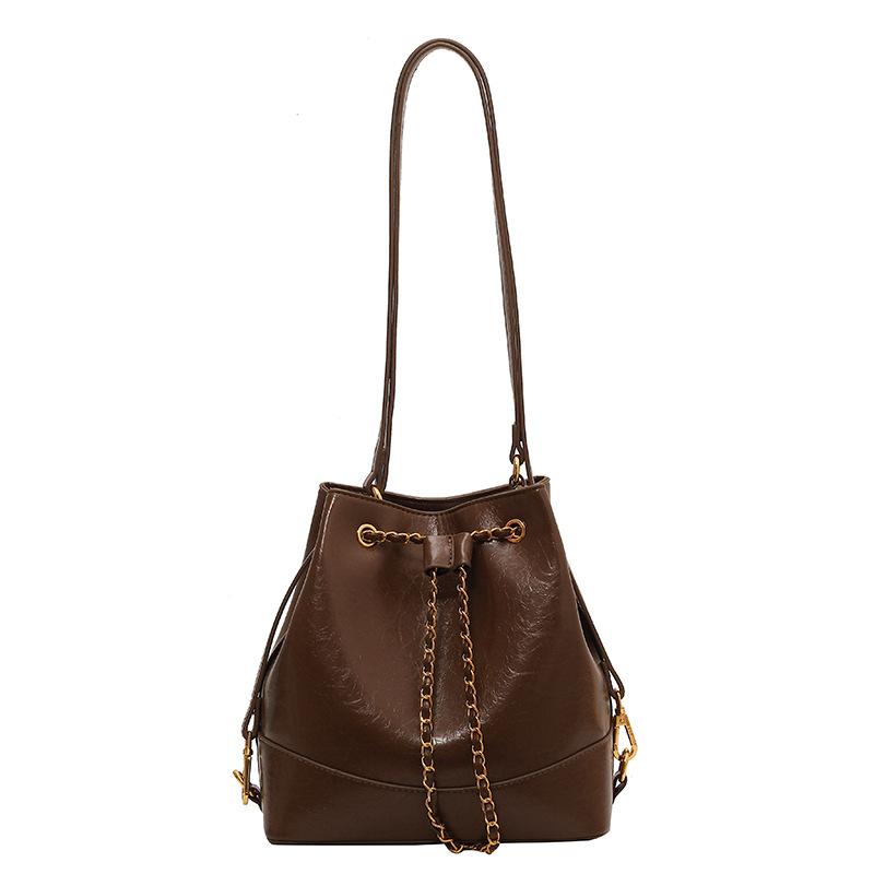 Весенне-летняя повседневная текстурная сумка-рюкзак большой вместимости, женский новый ретро дорожный рюкзак, одноплечевая сумка-ведро