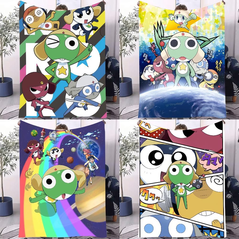 Funny Cartoon Keroro Gunsou Frog Blanket Design Lightweight For Dorms, Naps, Living Room, Office,Sofa,All-Season