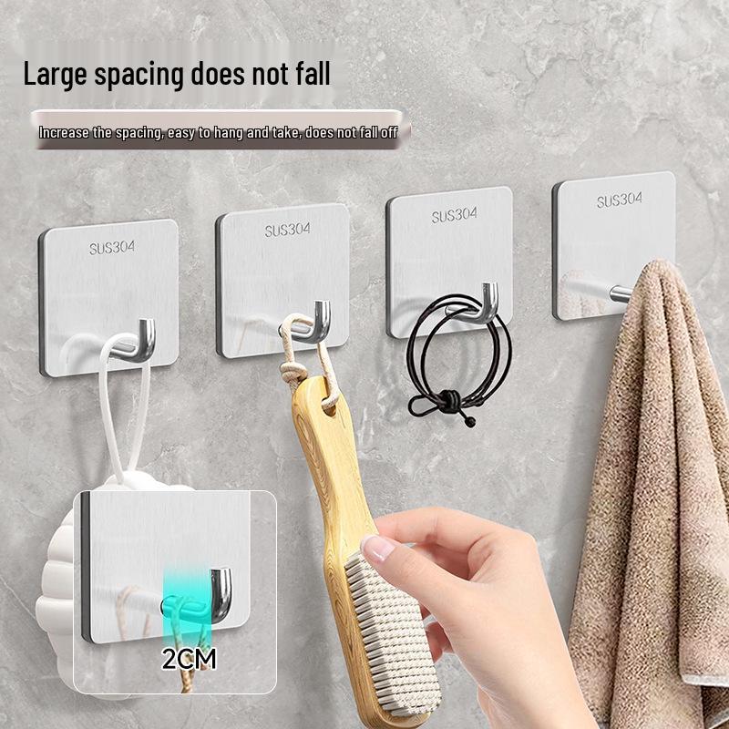 Настенный крючок из нержавеющей стали без сверления для ванной и кухни, несущий, для использования за дверью