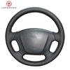 Черный искусственный кожаный чехол на руль автомобиля, сшитый вручную, нескользящий, для Kia Carens 2 Magentis Rondo 2 2006-2012 Opirus 2003-2007
