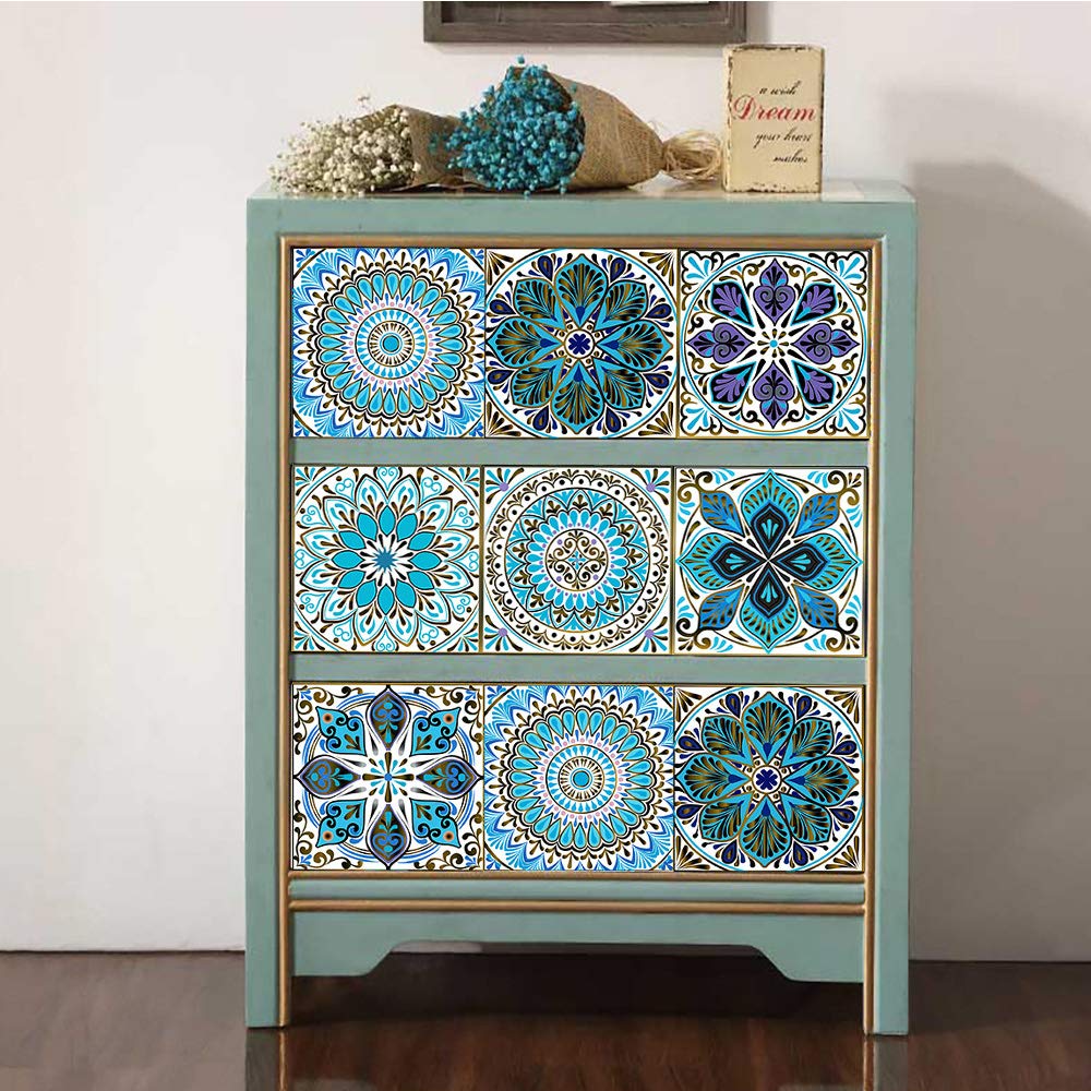 Hitasi Tile Wallpaper Set of Stylish Tile Wall Mosaic Plate Made of Heat Stain Self Safe for Atmos DIY Wallpaper Decoration 20 Stickers, Stickers,