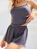 European and American solid color suspender shorts women's loungewear hot-selling casual ribbed pit strip pajamas women