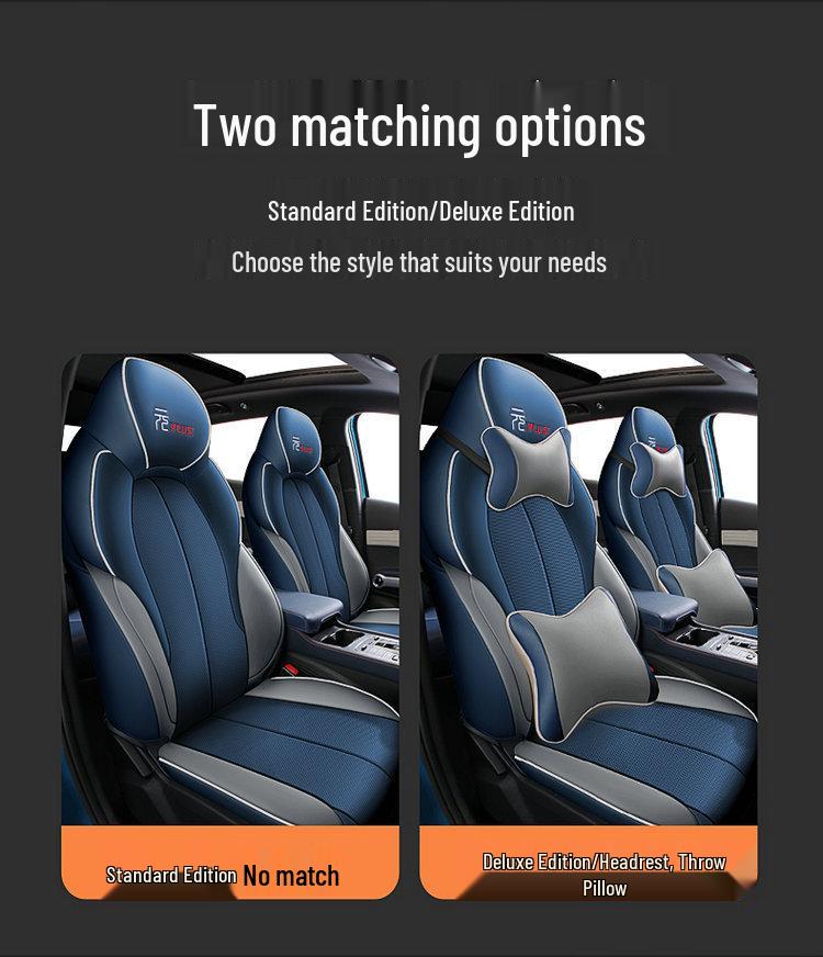 BYD Yuan PLUS Perforated Leather Car Seat Cushion - Four Seasons Full Coverage, Five-Seat.