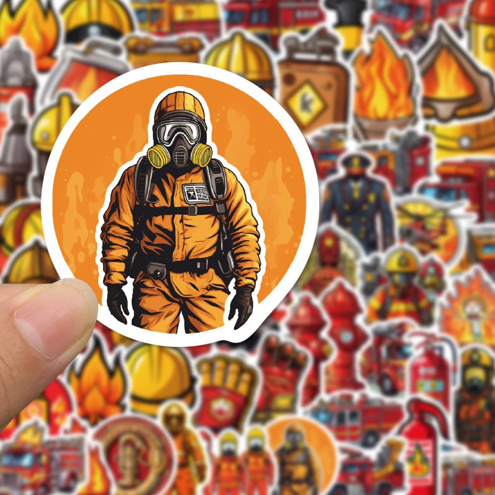 10 30 61Pcs Fire Hero Firefighter Stickers Fireman Decal Laptop Suitcase Motorcycle Car Phone Decoration Sticker Kid Classic Toy