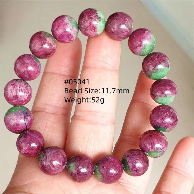 Natural Ruby Round Beads Tungsten Classic Strand Bracelet Jewelry Rare Red Watermelon Ruby Zoisite Unisex Party AAAAAAA