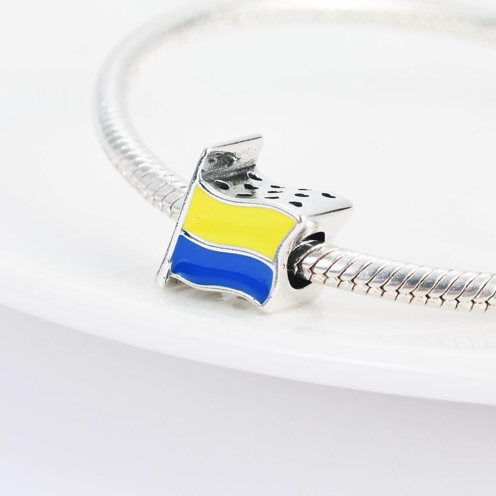 Новый медный кулон с флагом Украины, Колумбии, Южной Африки, Гватемалы, Барбадоса, подходит для оригинальных браслетов, аксессуары для DIY ювелирных изделий