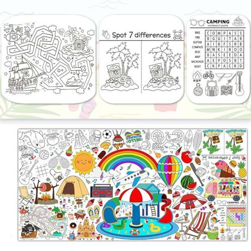 Multi Theme Halloween Christmas Thanksgiving Graffiti Tablecloth Handmade Large Drawing Mat  Gift