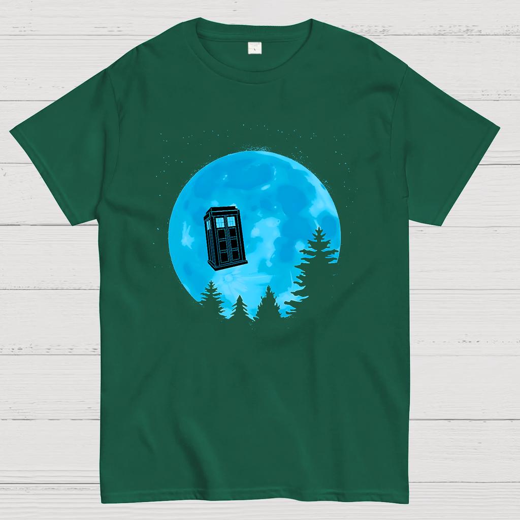 Tardis and Moon Cotton Summer Casual Cool Loose T-Shirt
