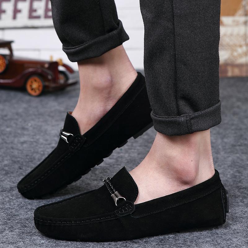 Fashion Flats Suede Loafers Leather Men's Shoes New Driving Flat Casual Style Men's Shoes Trendy Fashion Outdoor Lazy Loafers Men's Shoe